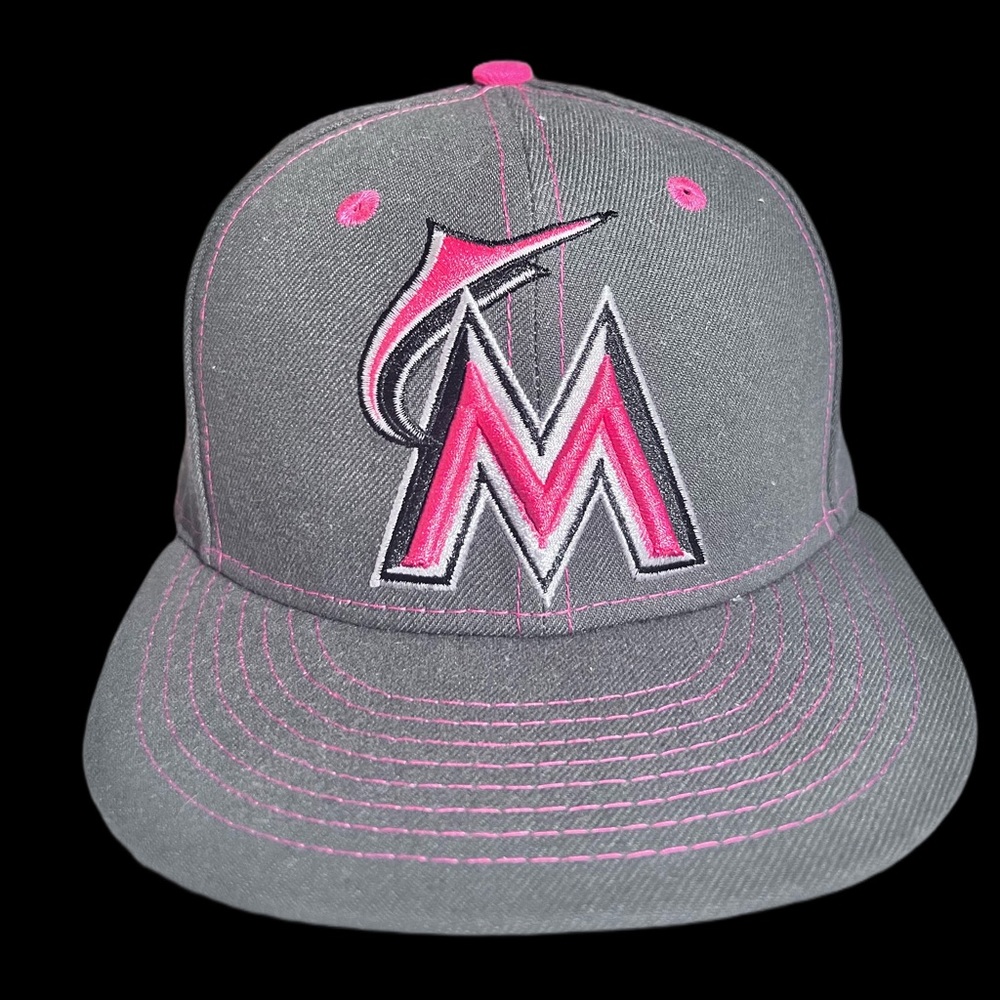 Miami Marlins Grey and Pink MLB Cap